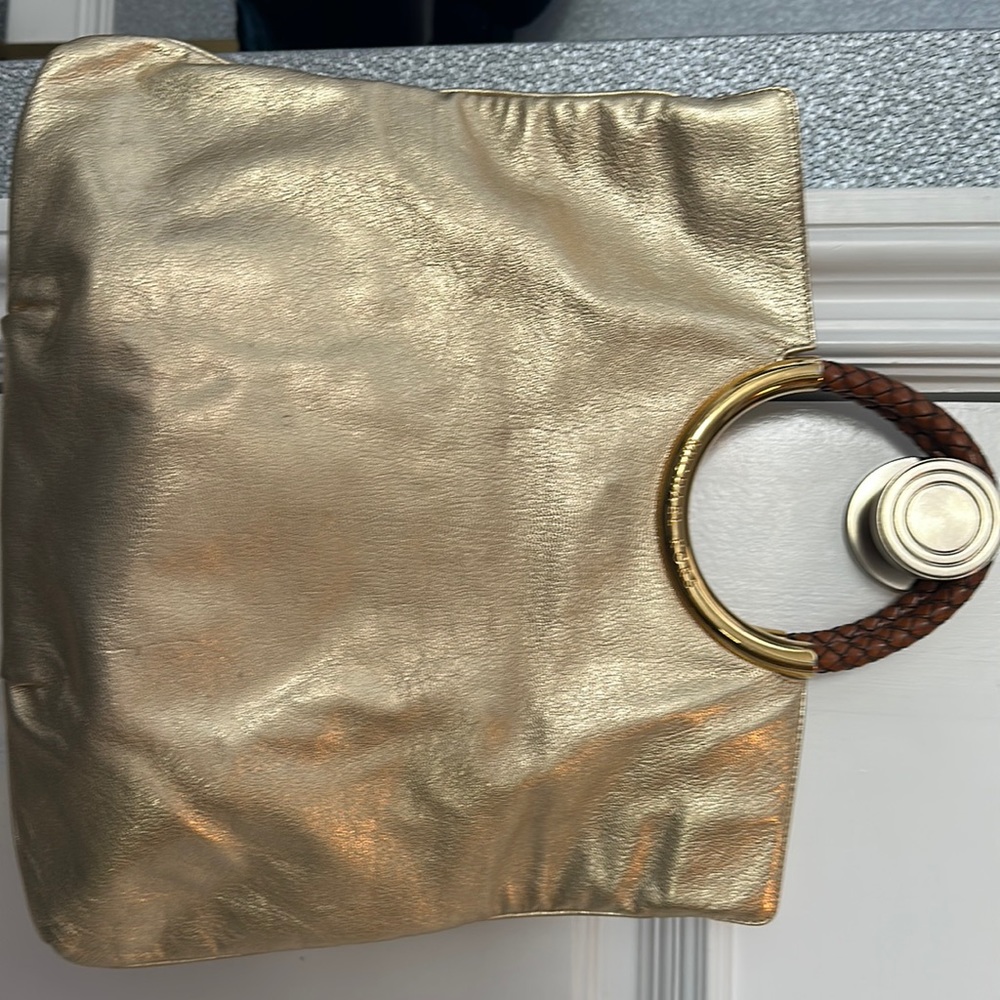 Michael Kors Medium Foldover Ring Bag Gold